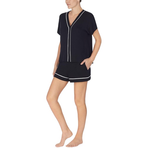  Donna Karan Short Sleeve Top and Boxer Pajama Set