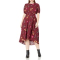 Donna Morgan Womens Plus Size Floral Georgette High-Low Dress