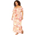 Donna Morgan Plus Size Midi Dress with Off Shoulder