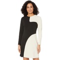 Donna Morgan Two-Tone Long Sleeve Mini Dress