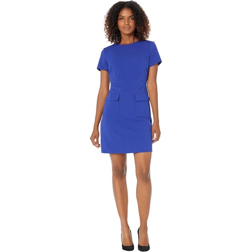  Donna Morgan Mock Neck Mini Dress wu002F Patch Pockets