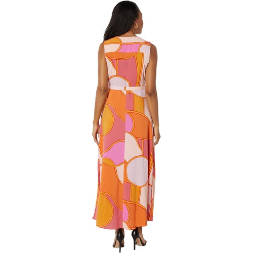  Donna Morgan Abstract Print Button-Down Midi