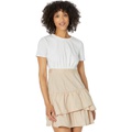 Donna Morgan Combo Mini Dress with Ruffle Skirt