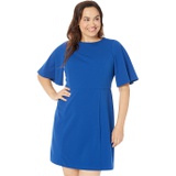 Donna Morgan Plus Size Mini Dress with Flutter Sleeve