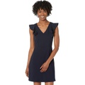 Donna Morgan Petite V-Neck Ruffle Mini Dress