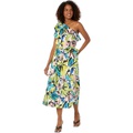 Donna Morgan One Shoulder Midi with Ruffle