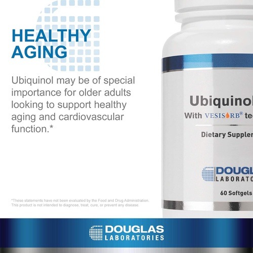  Douglas Laboratories Ubiquinol-QH CoEnzyme Q10 to Support Healthy Aging and Cardiovascular Function 60 Softgels