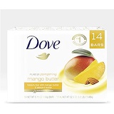 Dove Beauty Bar To Moisturize Dry Skin With Mango Butter More Moisturizing Than Bar Soap 3.75 oz 14 Bars