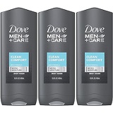 Dove Men + Care Body & Face Wash, Clean Comfort 13.50 Oz (Pack Of 3), 2.16 Lb