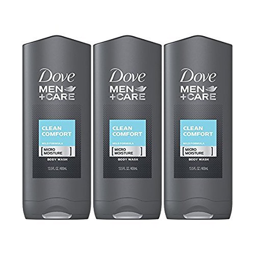  Dove Men + Care Body & Face Wash, Clean Comfort 13.50 Oz (Pack Of 3), 2.16 Lb