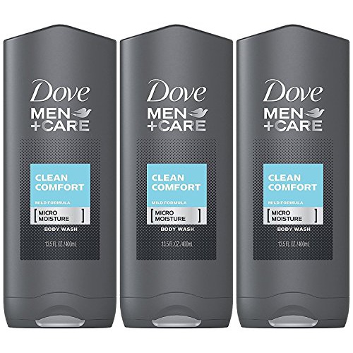  Dove Men + Care Body & Face Wash, Clean Comfort 13.50 Oz (Pack Of 3), 2.16 Lb