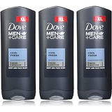 Dove Men Care, Body & Face Wash, Cool Fresh, Pack of 3, (13.52 Fl. Oz/400 ml Each)