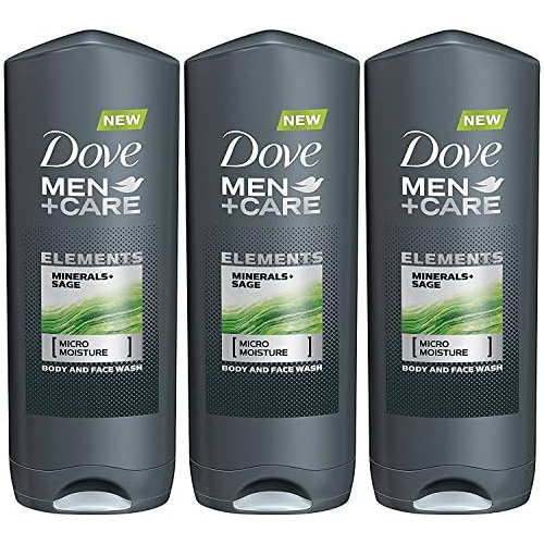  Dove Men + Care Elements Body Wash, Minerals and Sage, 13.5 Ounce(Pack of 3)