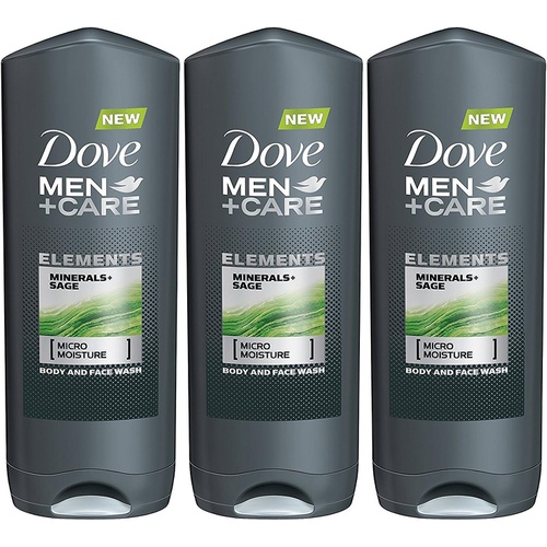  Dove Men + Care Elements Body Wash, Minerals and Sage, 13.5 Ounce(Pack of 3)