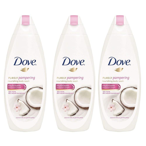  Dove Purely Pampering Coconut Milk with Jasmine Petals Body Wash 500ML (3 pack) Design may vary