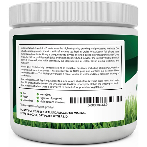  Dr. Berg Nutritionals Dr. Bergs Wheatgrass Superfood Powder - Raw Juice Organic Ultra-Concentrated Rich in Vitamins and Nutrients - Chlorophyll and Trace Minerals - 60 Servings - Gluten-Free Non-GMO - 5