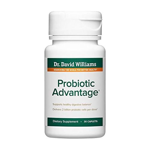  Dr. David Williams Probiotic Advantage Supplement with 7 Unique Strains and Patented Technology to Deliver Probiotics Alive (30 Caplets)