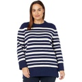 Draper James Plus Size Pointelle Pullover in Varigated Stripe