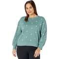 Draper James Plus Size Crew Neck Sweatshirt in Embroidered Viola