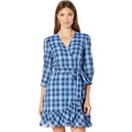 Draper James Reba Flutter Wrap Dress in Angie Plaid