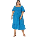 Draper James Plus Size Deana Smocked Dress in Canopy Stripe