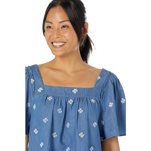  Draper James Maren Top in Embroidered Chambray