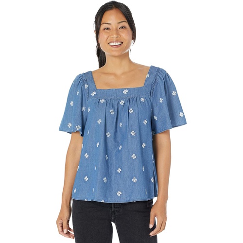  Draper James Maren Top in Embroidered Chambray