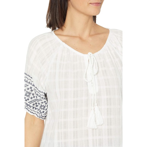  Dylan by True Grit Short Sleeve Tate Embroidery Top