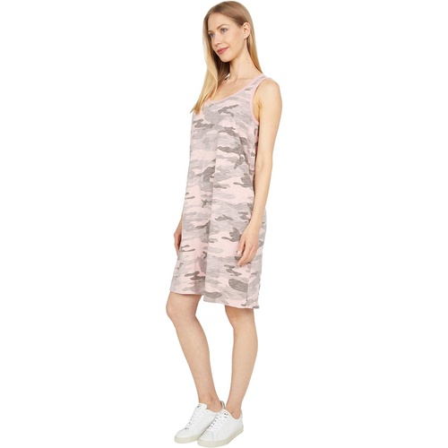  Dylan by True Grit Camo Chic Slub Knit Simple Tank Dress with Pockets