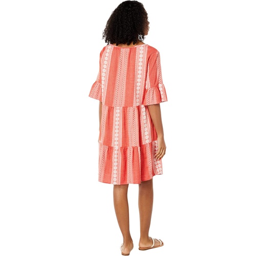  Dylan by True Grit Shea Embroidered Tiered Dress