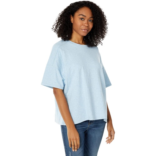  Dylan by True Grit Lola Cloud Cotton Tee with Raw Seams & Coverstitch