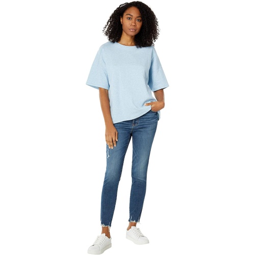  Dylan by True Grit Lola Cloud Cotton Tee with Raw Seams & Coverstitch