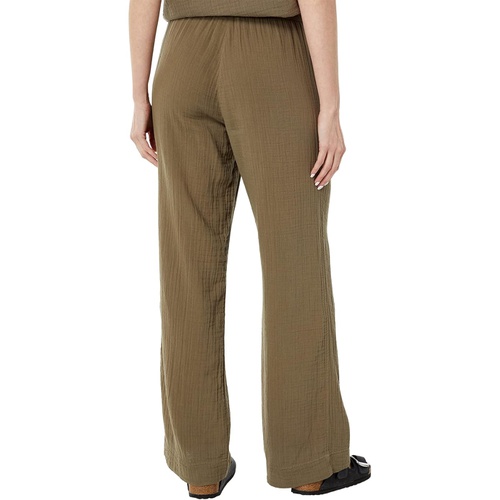  Dylan by True Grit Cotton Gauze Wide Leg Pants with Pockets