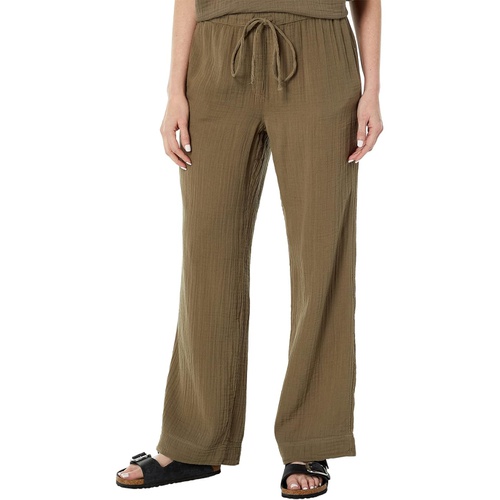  Dylan by True Grit Cotton Gauze Wide Leg Pants with Pockets