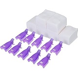 eBoot Nail Cap Clips UV Gel Polish Remover Wrap 10 Pack with 420 Pack Nail Wipe Cotton Pads (Purple)
