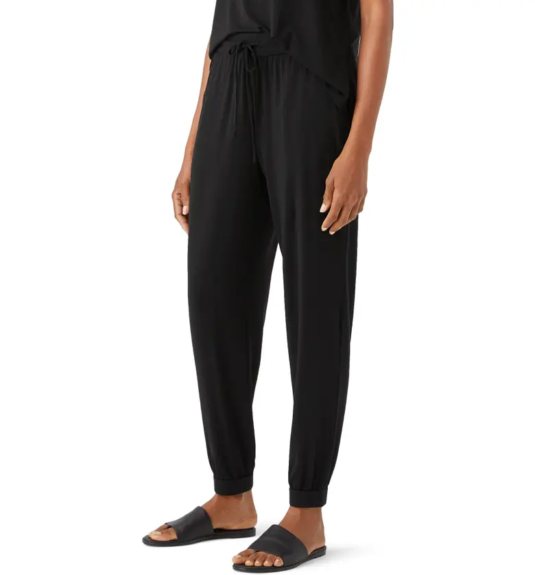 Eileen Fisher Slouchy Jersey Pants_BLACK