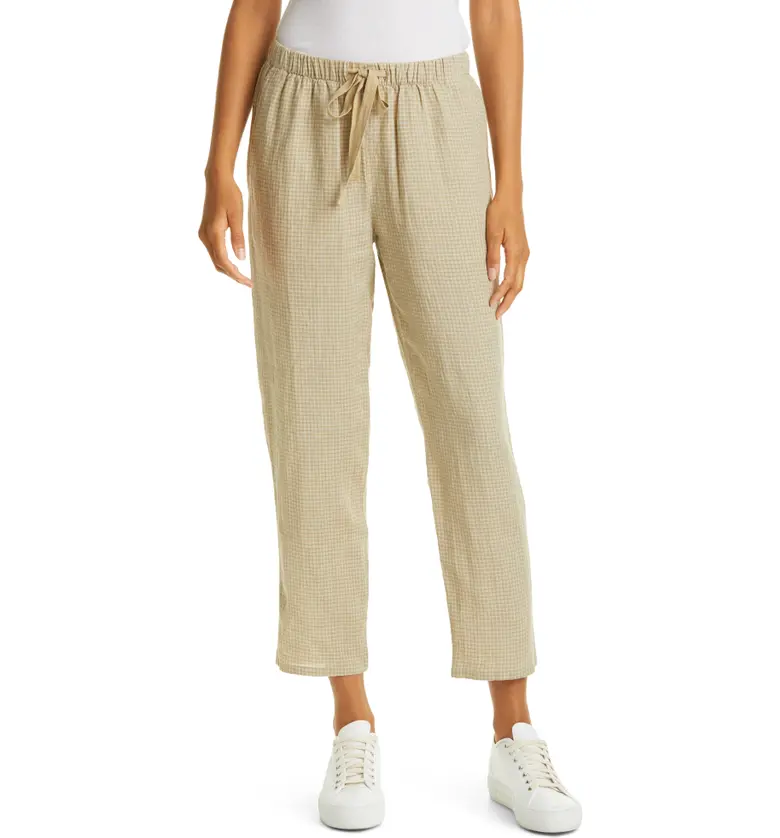 Eileen Fisher Organic Linen Tapered Ankle Pants_NATURAL