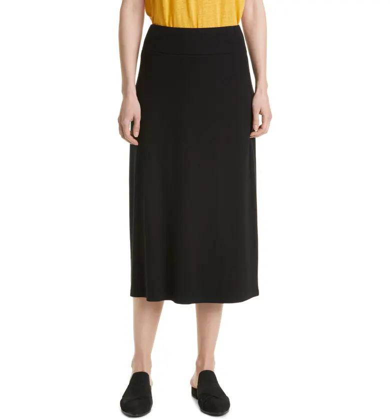 Eileen Fisher A-Line Skirt_BLACK