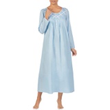 Eileen West Long Sleeve Nightgown_SOLID BLUE