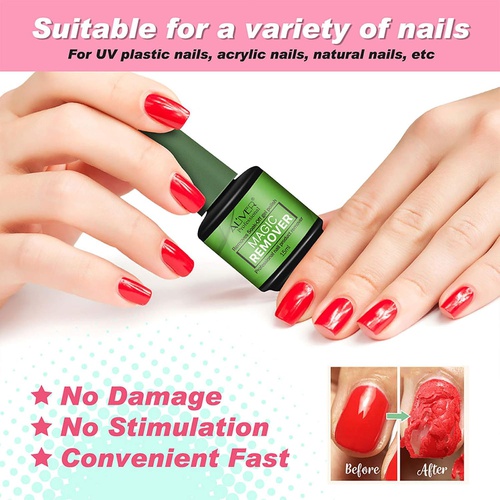  ELM Game 2 pcs Magic Gel Nail Polish Remover, Professional Removes Gel Nail Polish, Removes Soak-Off Gel Polish in 5-8 Minutes Burst Nail Polish Remover