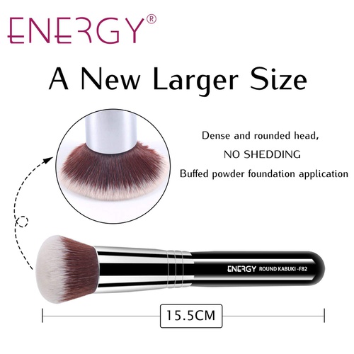 ENERGY F82 Foundation Kabuki Brush For Liquid Cream Concealer Contouring Highlighting Setting flawless Powder Cosmetics Makeup Tools Black