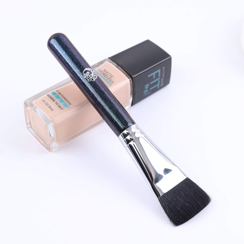  ENERGY Flat Top Foundation Brush Kabuki Brushes for Liquid Cream Minera Blending Face Makeup Tools(Natural Hair，Star Blue)