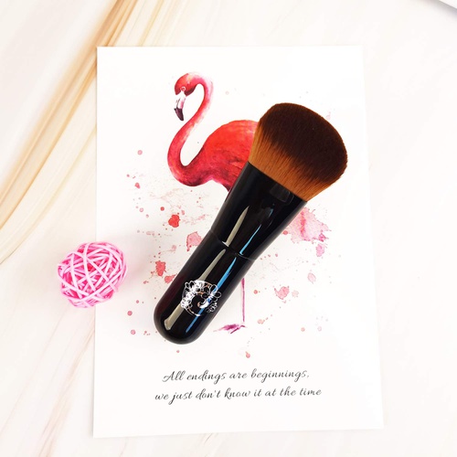  ENERGY Kabuki Foundation Face Powder Brush Portable Makeup Cosmetic Tool（Black）