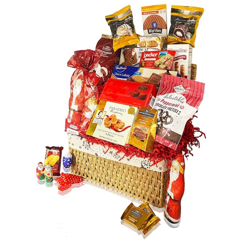  EVAS GIFT UNIVERSE Christmas Gift Baskets - Chocolate, Santa, Cookies, Candy, Waffles, Pretzels - Perfect Care Package Gifts or College Students, Couples, Military, Women, Men, Family, Friends, Boys,