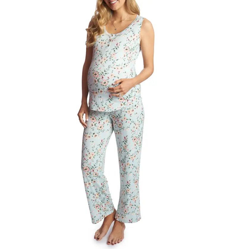 Everly Grey Joy Tank & Pants Maternityu002FNursing Pajamas_CLOUD BLUE