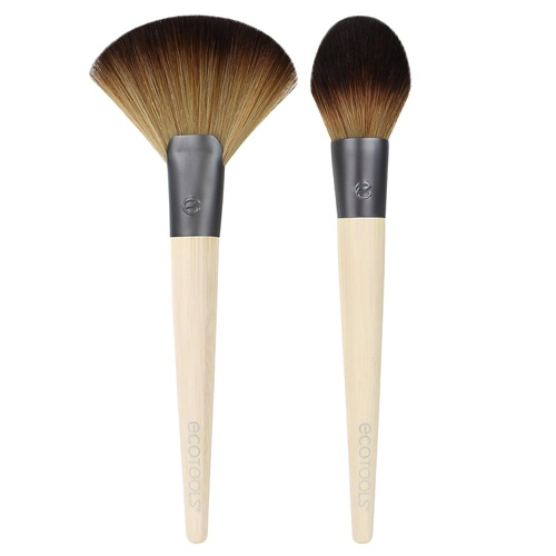  EcoTools Define & Highlight Duo, Makeup Brush Set for Powder, Bronzer, & Highlighter