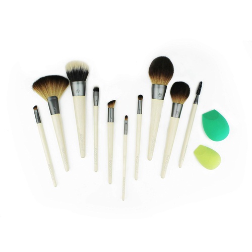  EcoTools Flat Foundation Brush Made with Recycled and Sustainable Materials Cruelty Free Synthetic Taklon Bristles Aluminum Ferrule Recycled Packaging