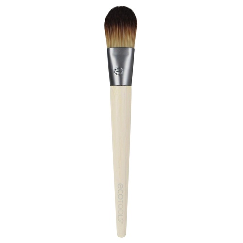  EcoTools Flat Foundation Brush Made with Recycled and Sustainable Materials Cruelty Free Synthetic Taklon Bristles Aluminum Ferrule Recycled Packaging