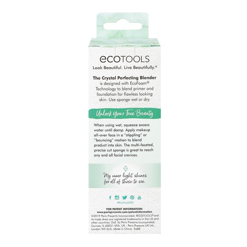  Ecotools Crystal Perfecting Makeup Sponge Blender, Beauty Sponge Ideal for Liquid Foundation