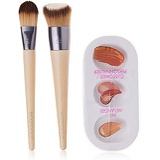 EcoTools Custom Match Makeup Brushes, For Liquid Foundation, With Mix Palette, Set of 2